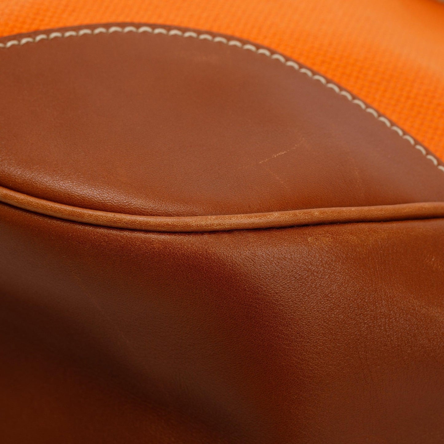 Prada Orange Canapa Vitello Leather Darwstring Hobo