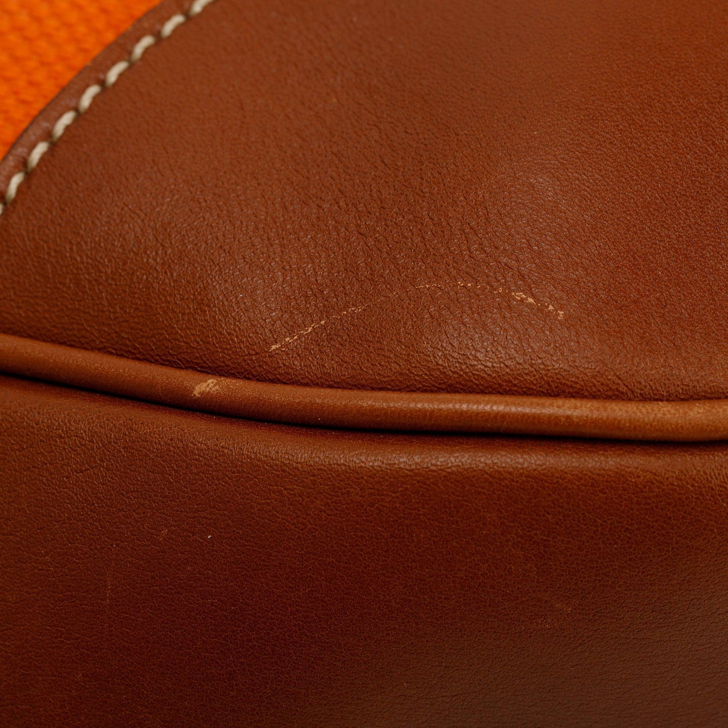 Prada Orange Canapa Vitello Leather Darwstring Hobo