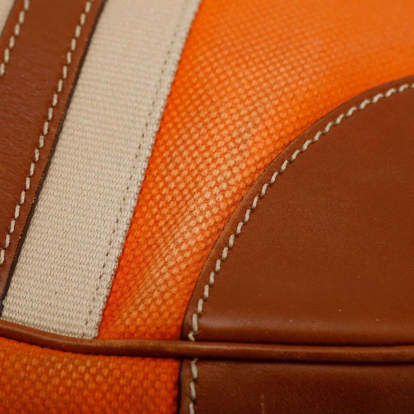 Prada Orange Canapa Vitello Leather Darwstring Hobo