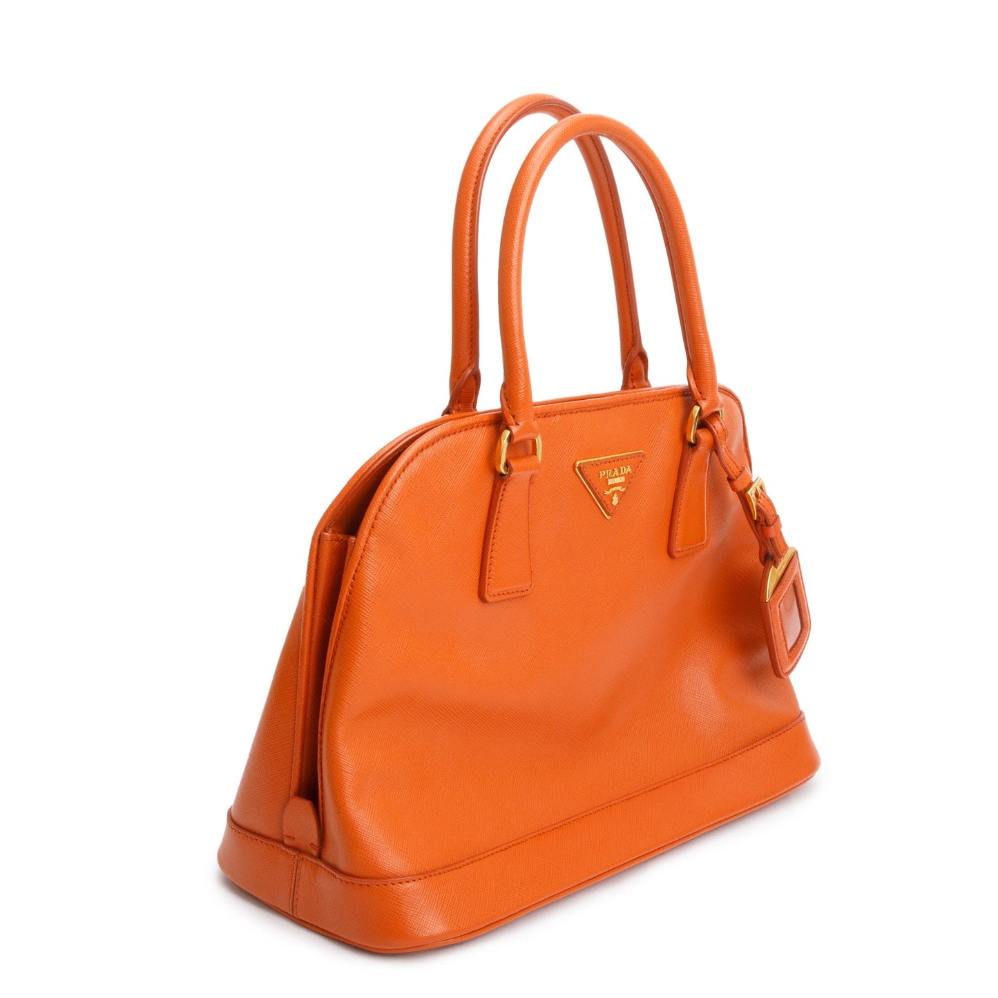 Prada Orange Saffiano Lux Medium Open Promenade Tote