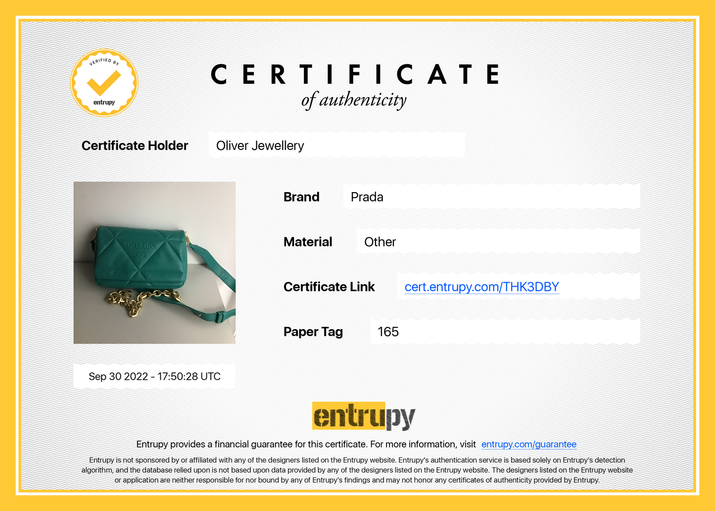 Prada Padded Nappa Leather Chain Shoulder Bag
