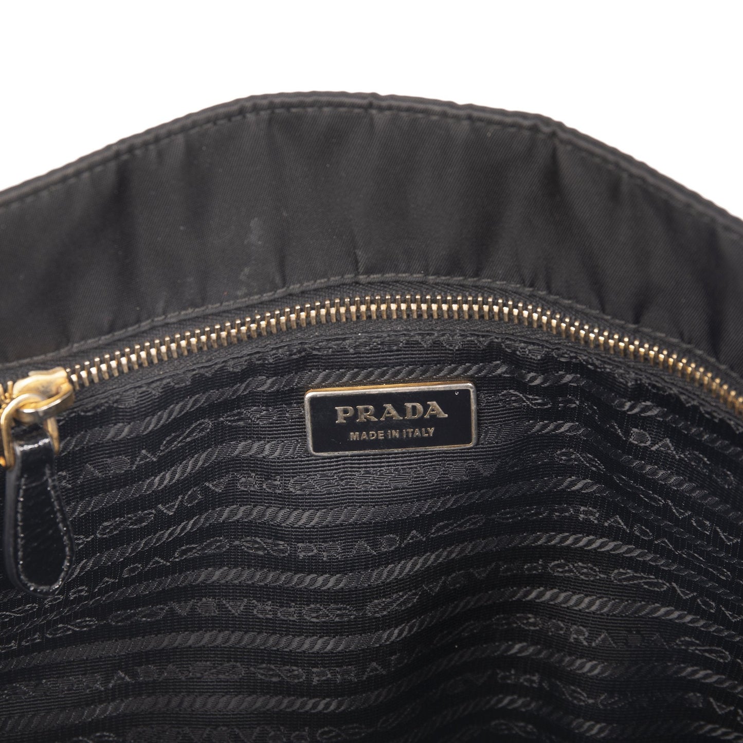 Prada Patent Leather Trimmed Tessuto Nylon Tote