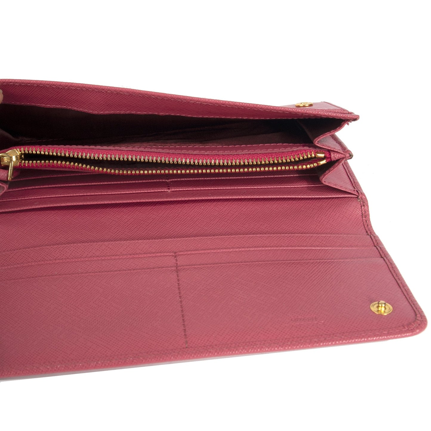 Prada Pink Saffiano Continental Wallet