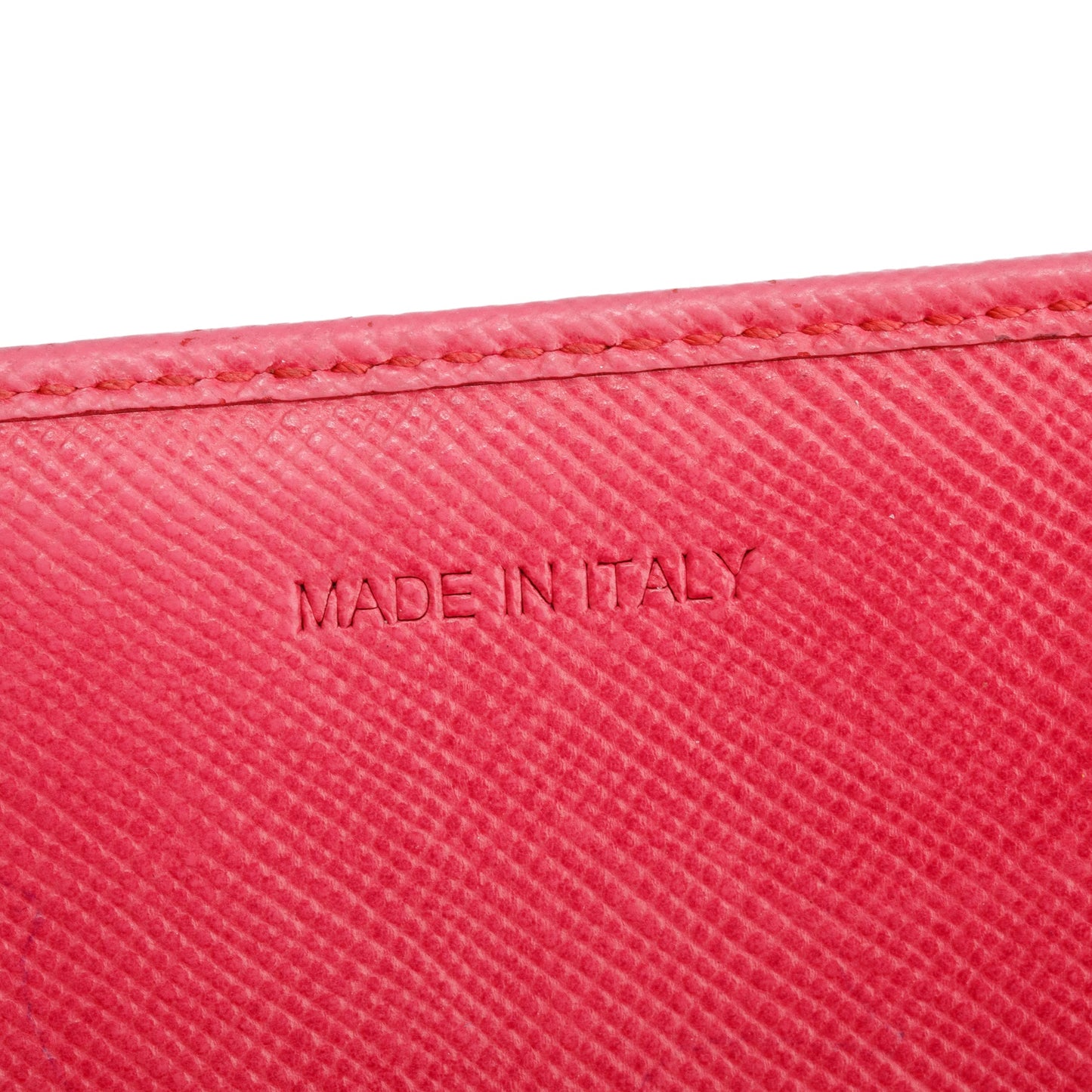 Prada Pink Saffiano Leather Continental Flap Wallet