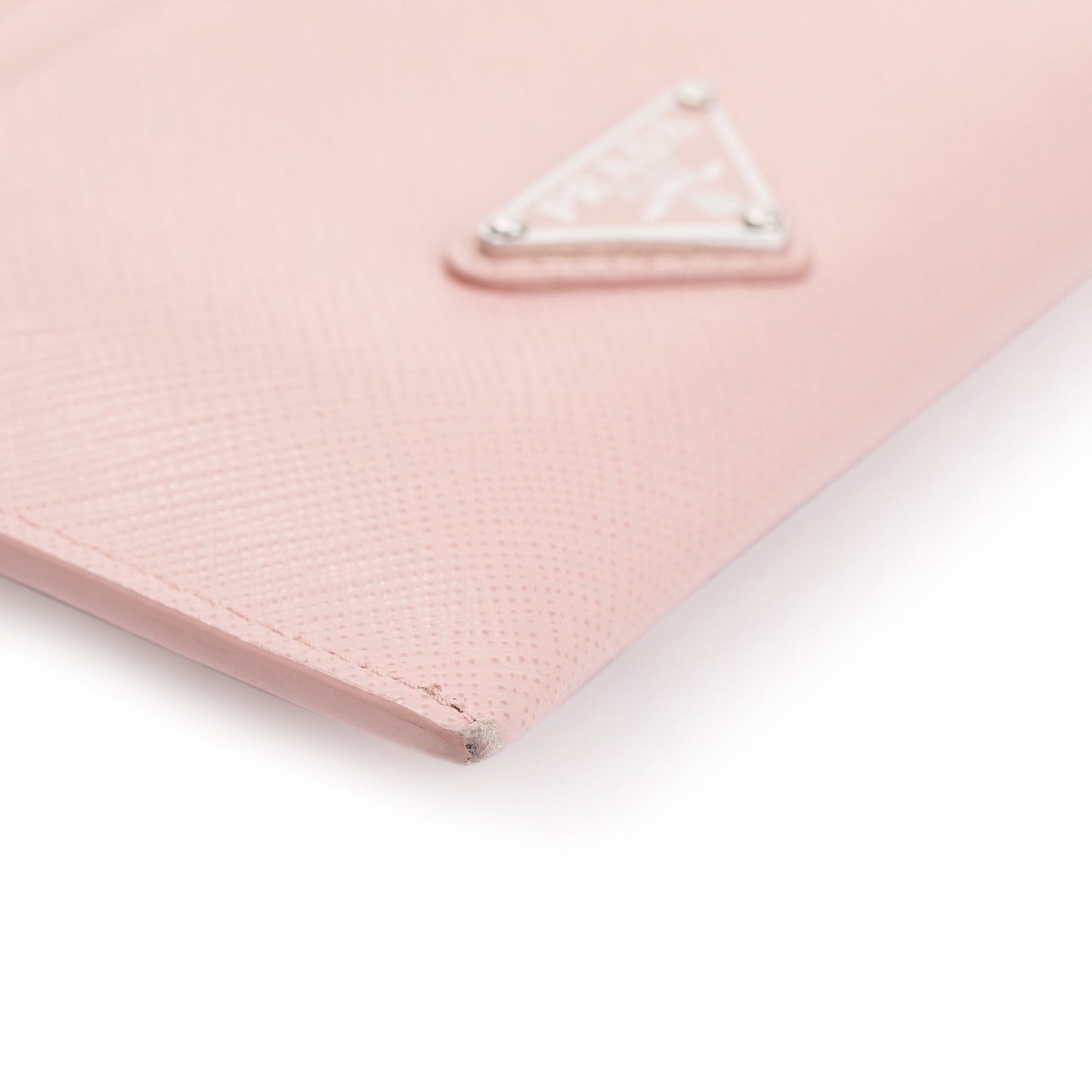 Prada Pink Saffiano Leather Zip Card Holder