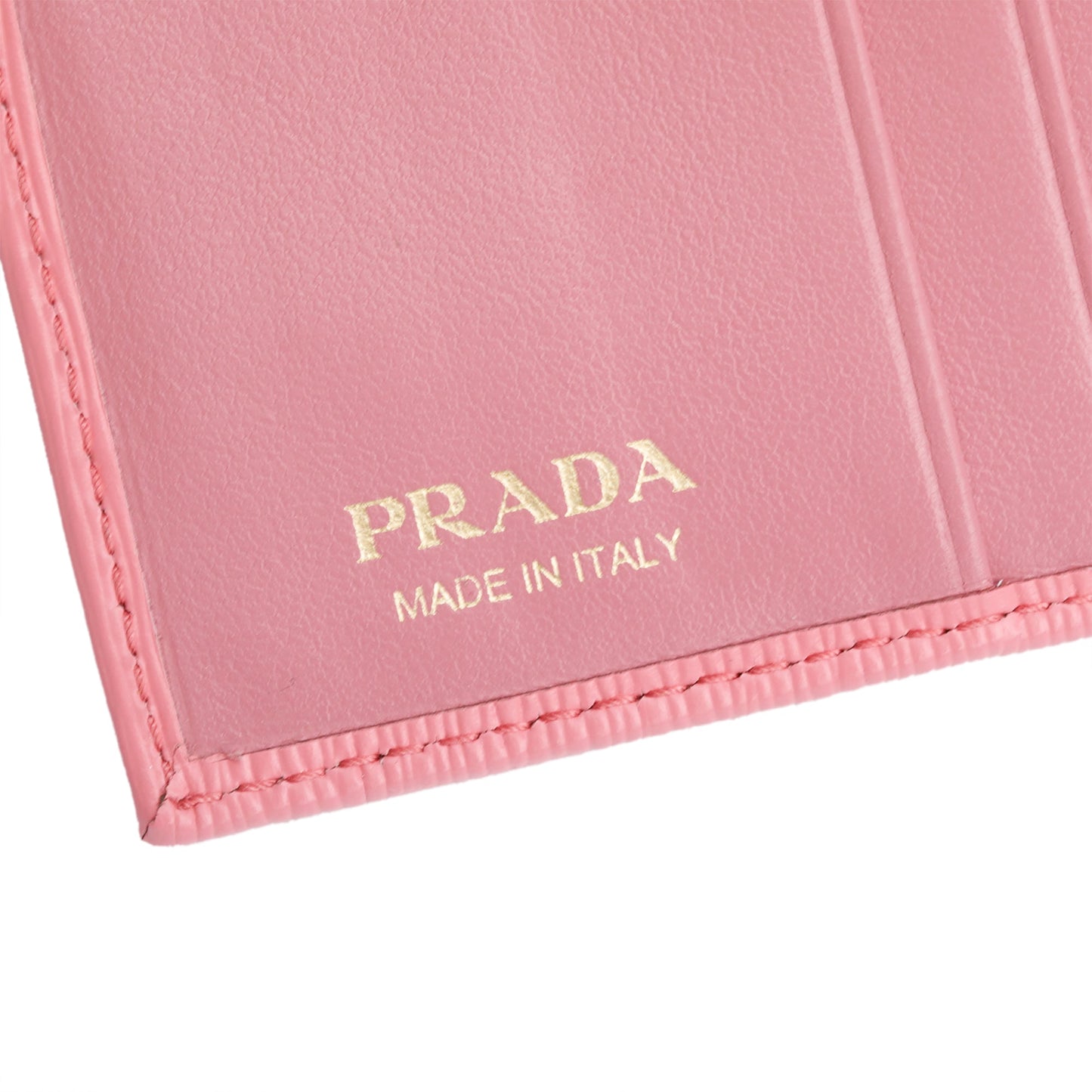 Prada Pink Vitello Move Leather Compact Tri-Fold Wallet