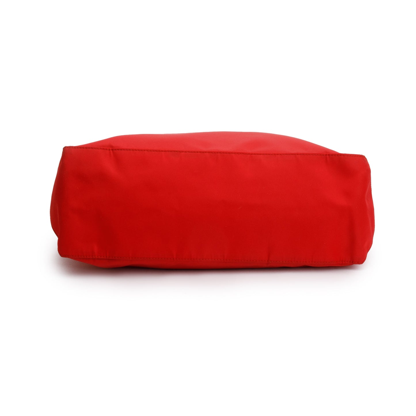 Prada Red Leather Trimmed Tessuto Nylon Convertible Tote
