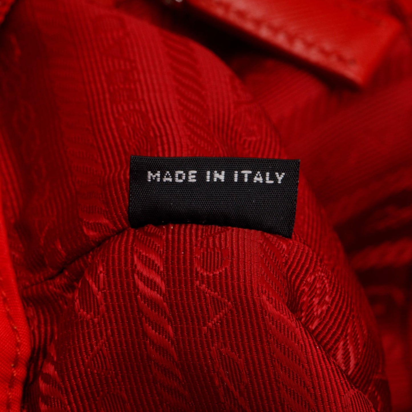 Prada Red Leather Trimmed Tessuto Nylon Convertible Tote