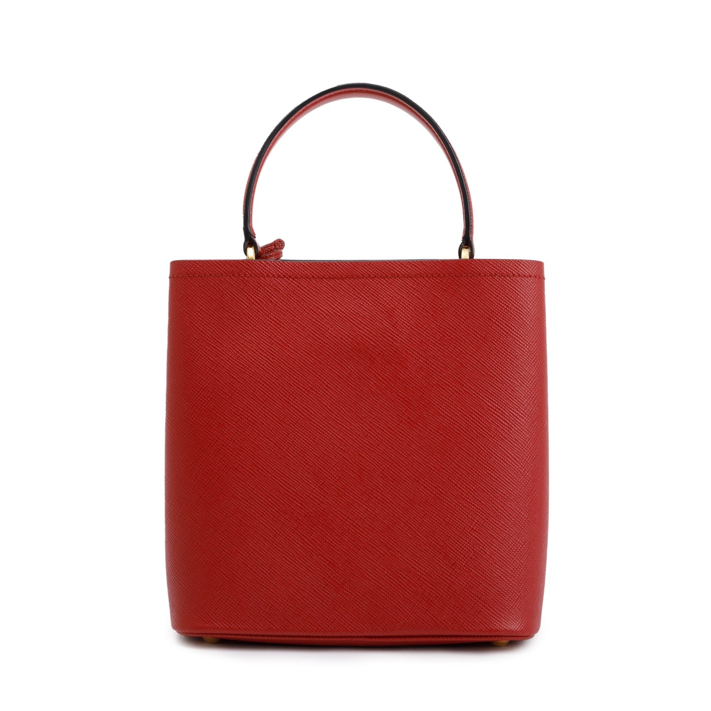 Prada Red Saffiano Cuir Medium Panier Bag