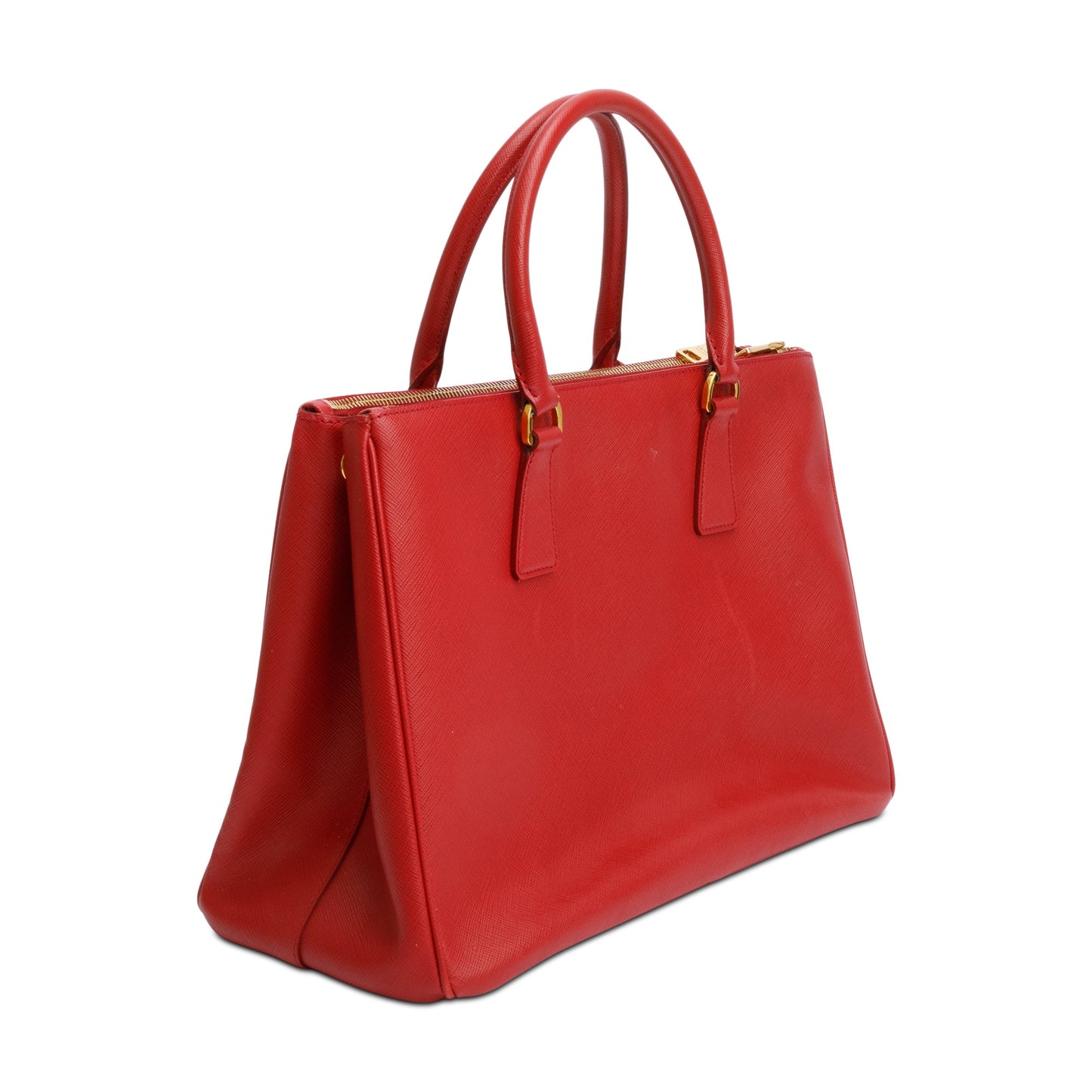Prada Red Saffiano Lux Medium Double Zip Galleria Tote
