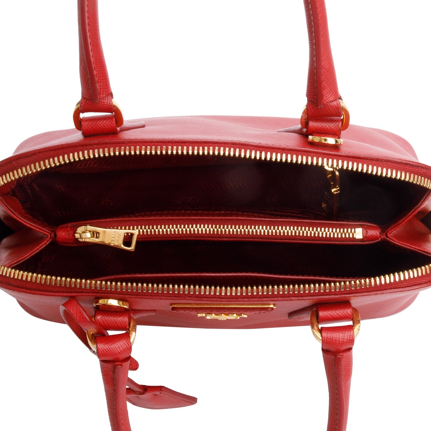 Prada Red Saffiano Lux Small Promenade Tote