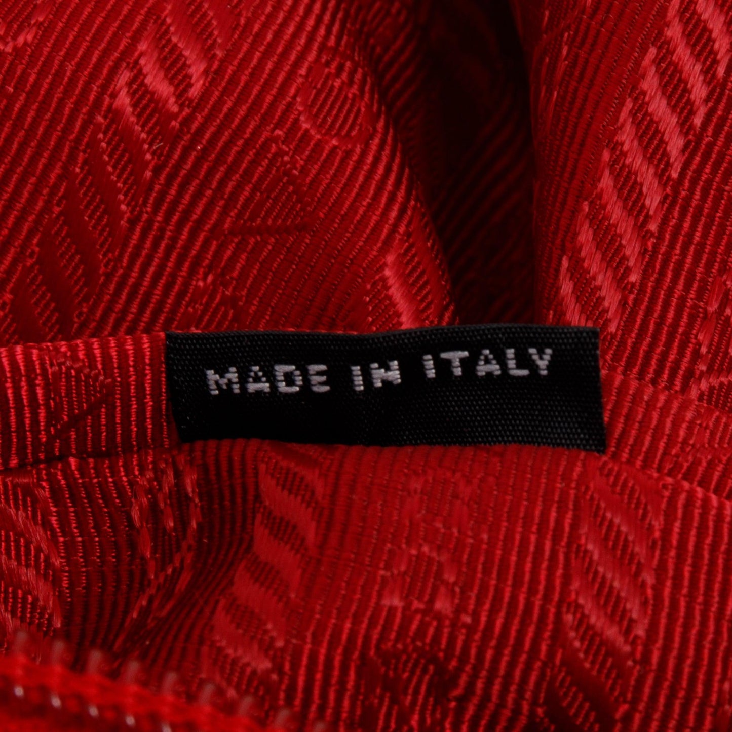 Prada Red Saffiano-Trimmed Vela Tote