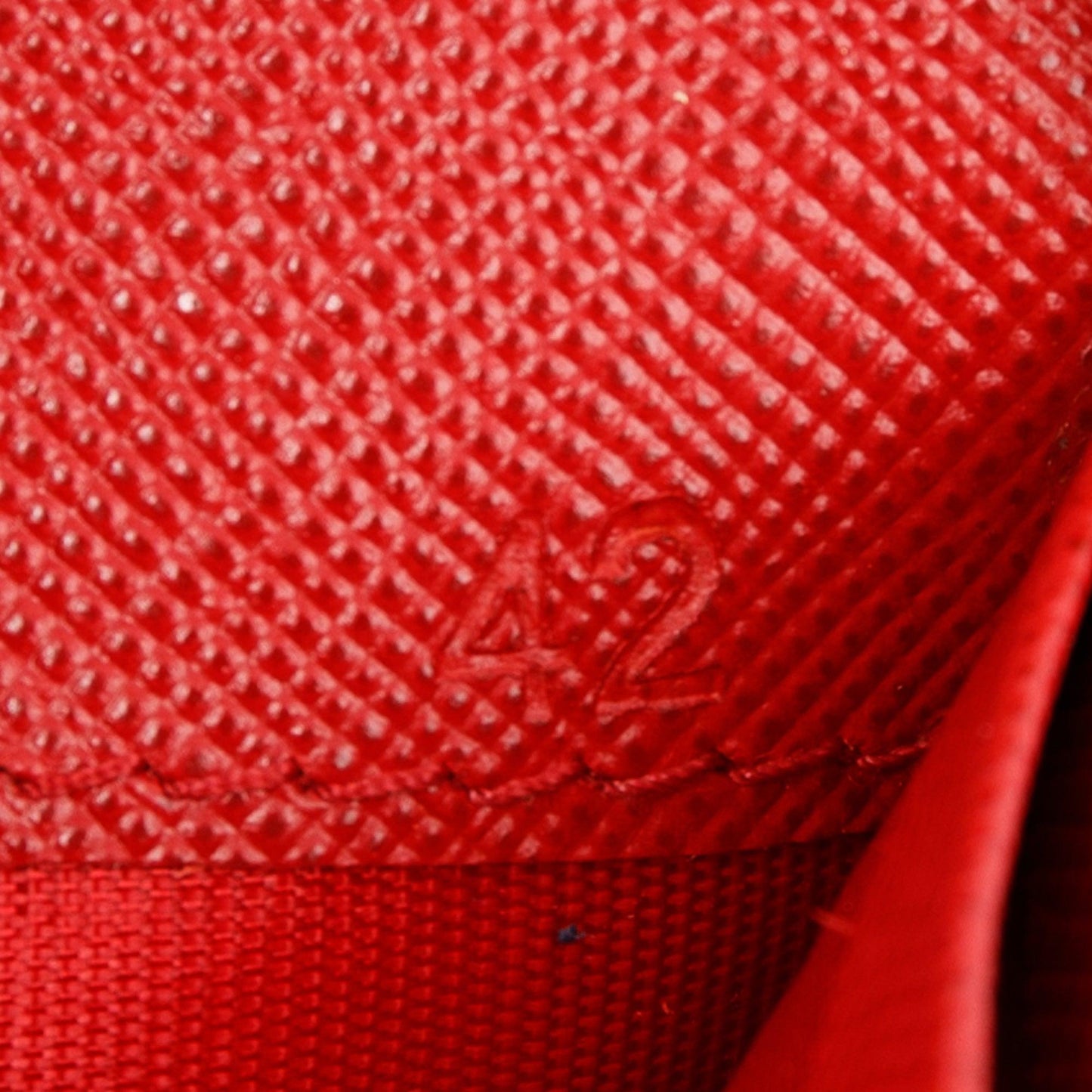 Prada Red Saffiano Zip Around Wallet