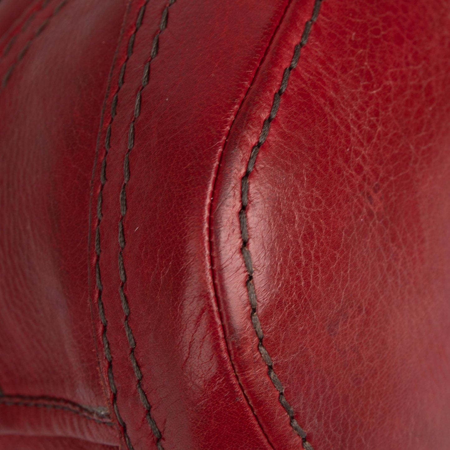 Prada Red Vitello Daino Chain Shoulder Bag
