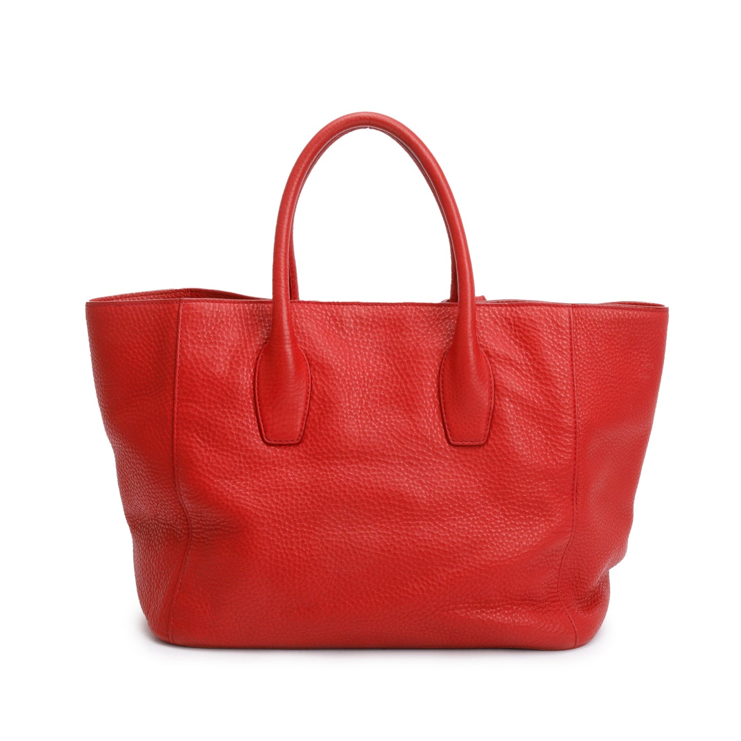 Prada Red Vitello Daino Leather Tote
