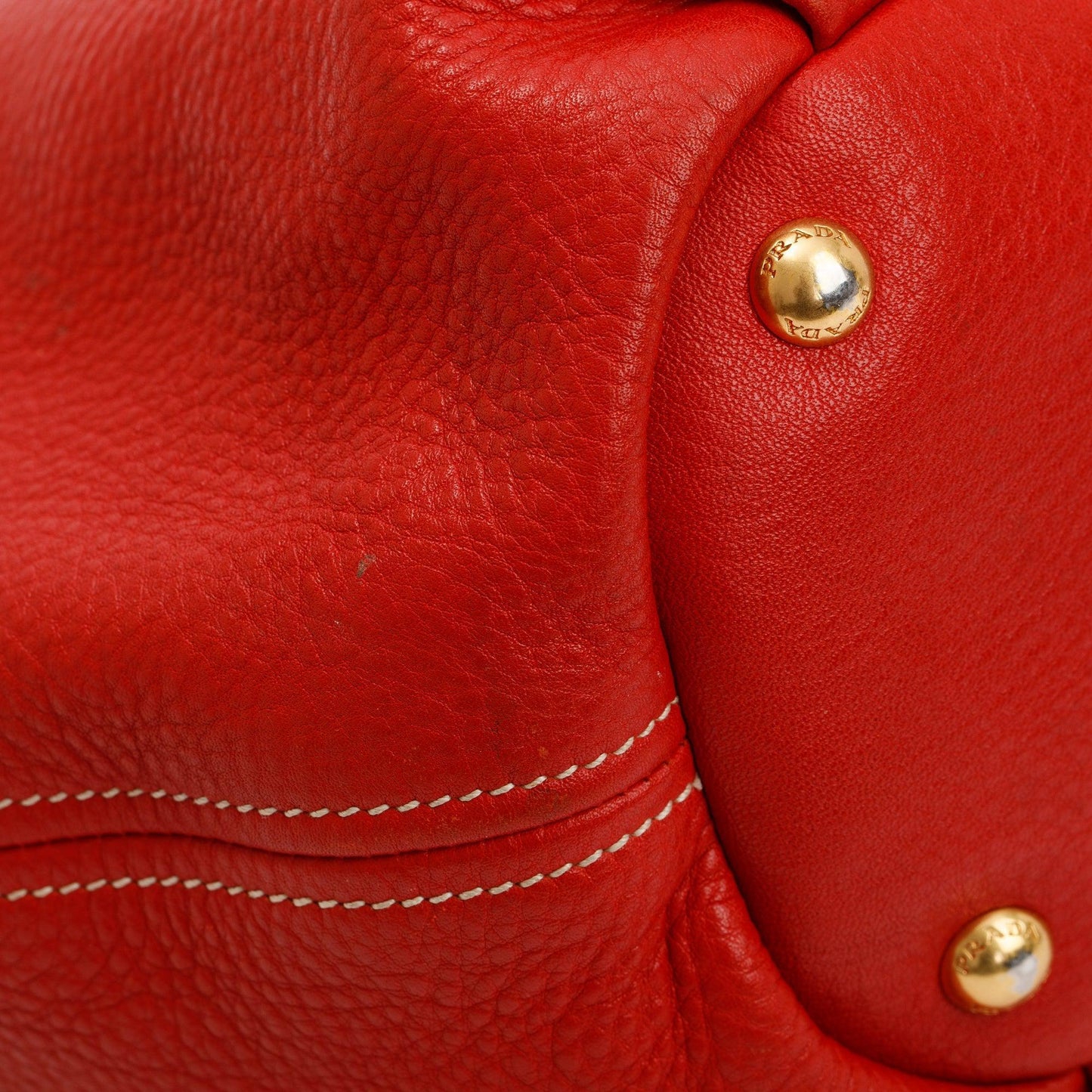 Prada Red Vitello Daino Shoulder Bag