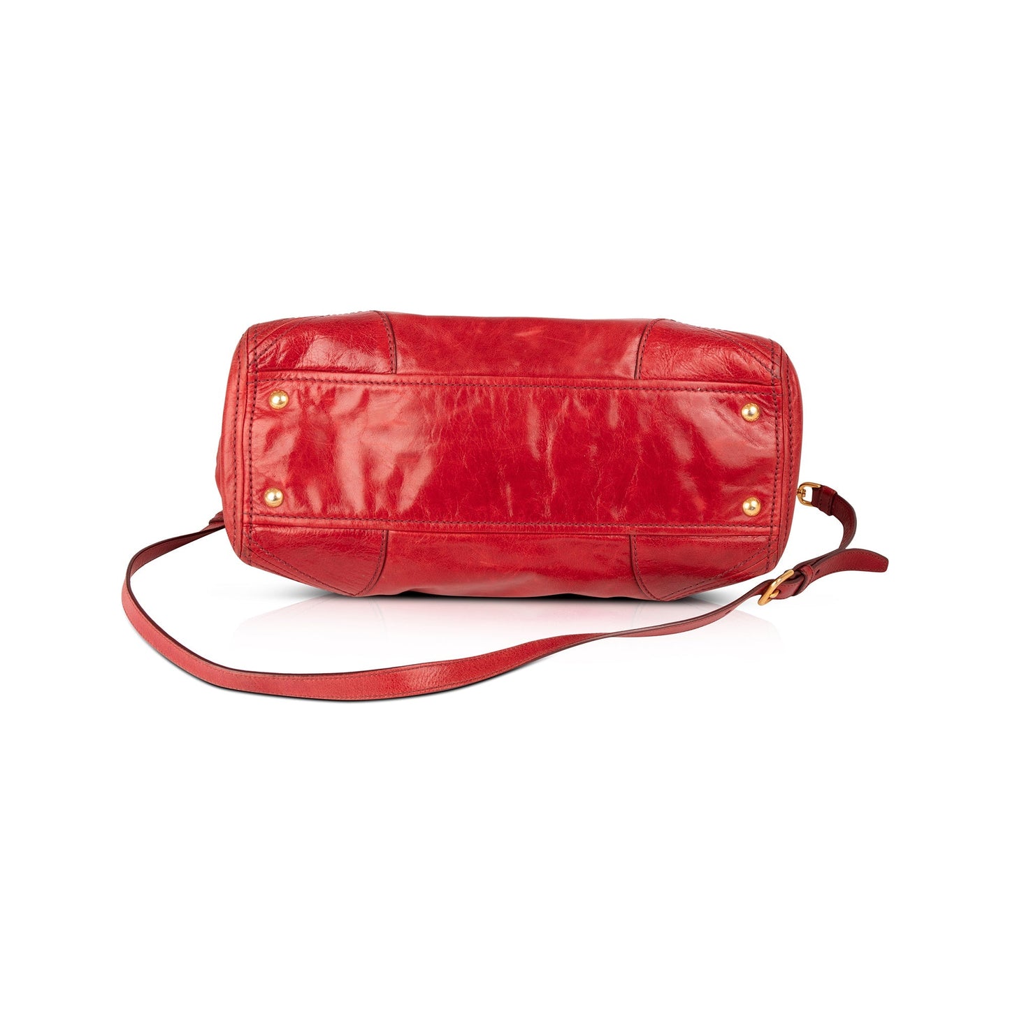 Prada Red Vitello Shine Tote