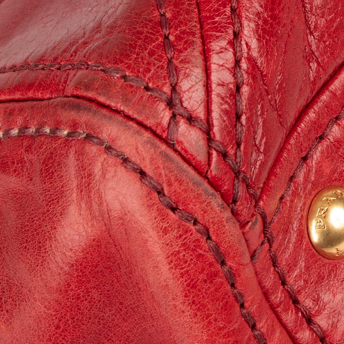Prada Red Vitello Shine Tote