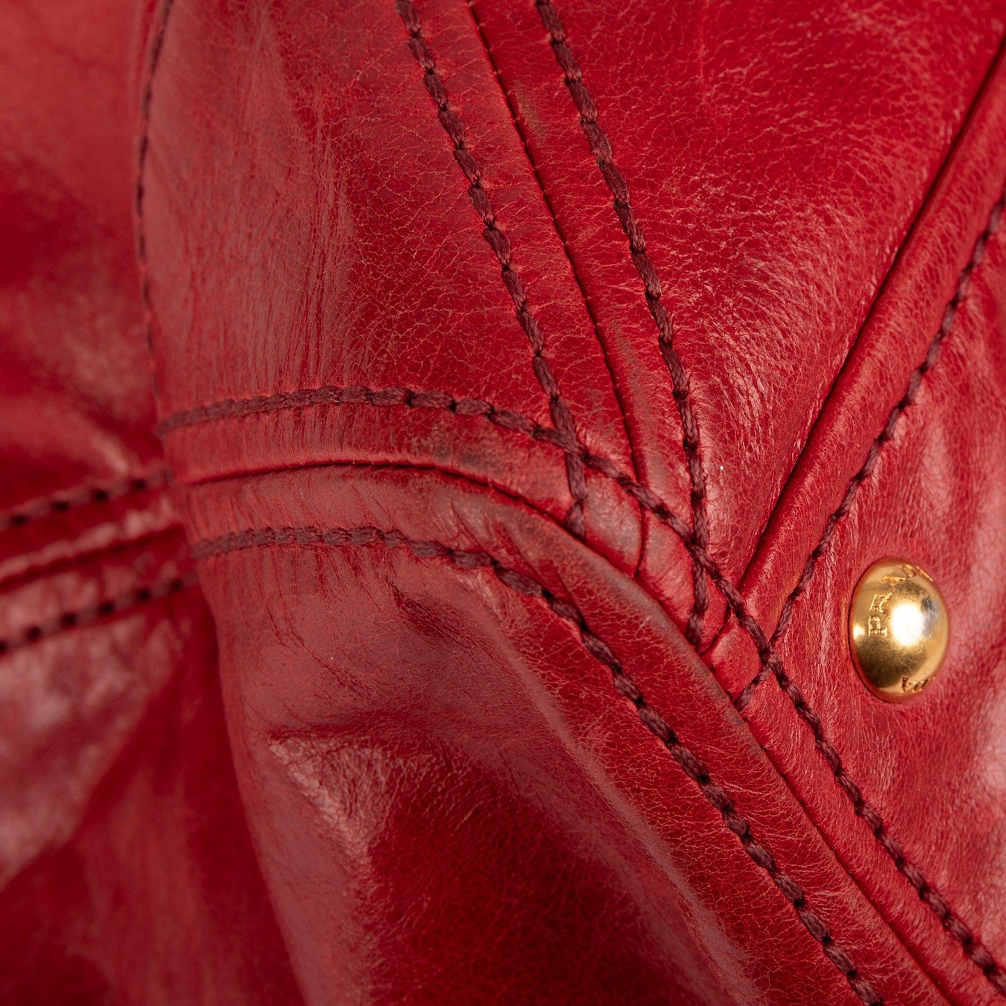 Prada Red Vitello Shine Tote