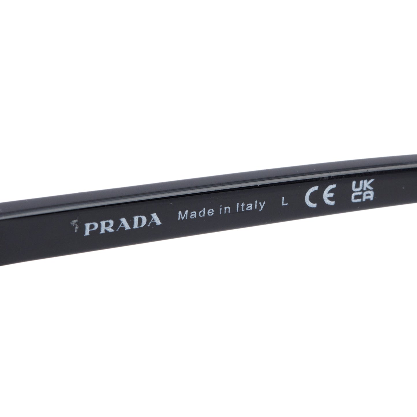 Prada SPR 01V Black Acetate Cat Eye Sunglasses