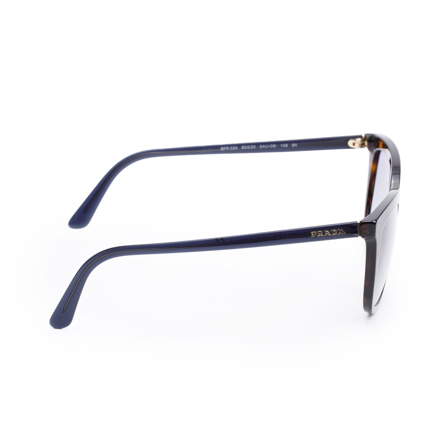 Prada SPR 03X Havana Acetate Pilot Cat Eye Sunglasses