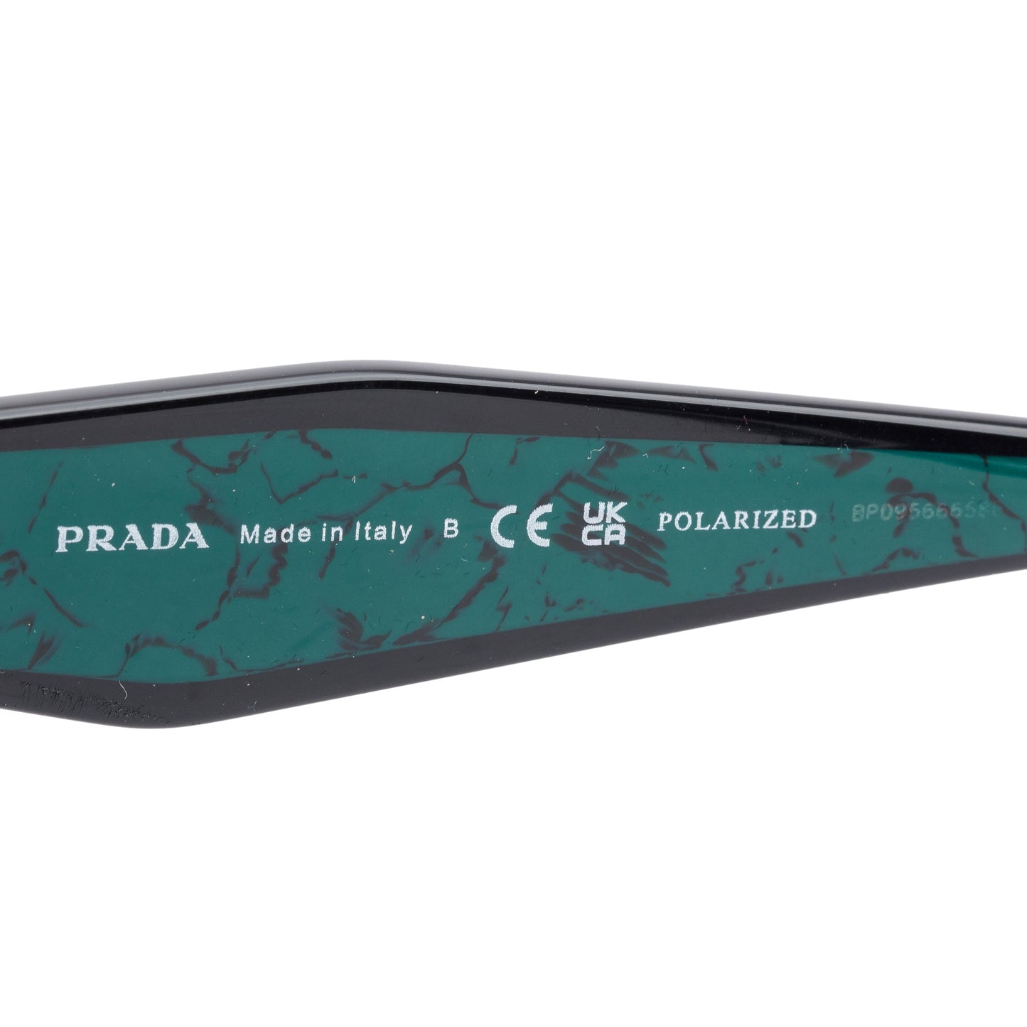 Prada SPR 15W Black/Green Acetate Prada Logo Sunglasses