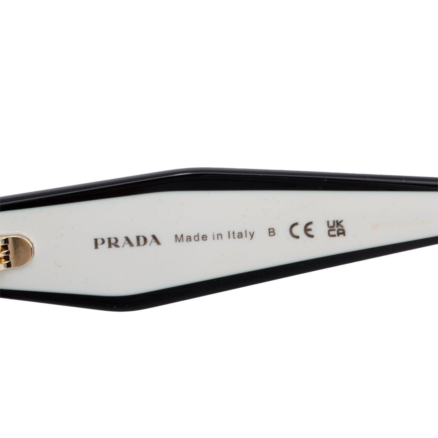Prada SPR 15W-F Black/White Acetate Prada Logo Sunglasses