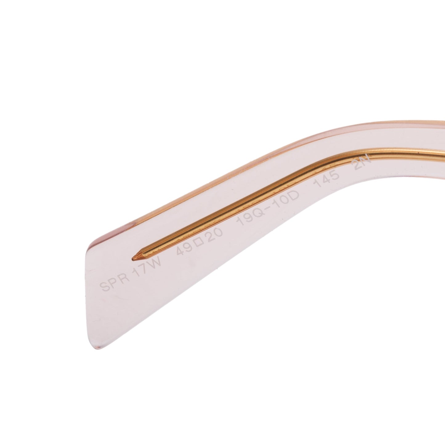 Prada SPR 17W Pink Acetate Symbole Rectangular Sunglasses