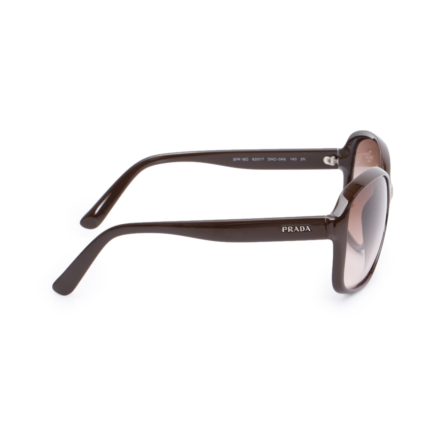 Prada SPR 18Q Brown Acetate Square Sunglasses