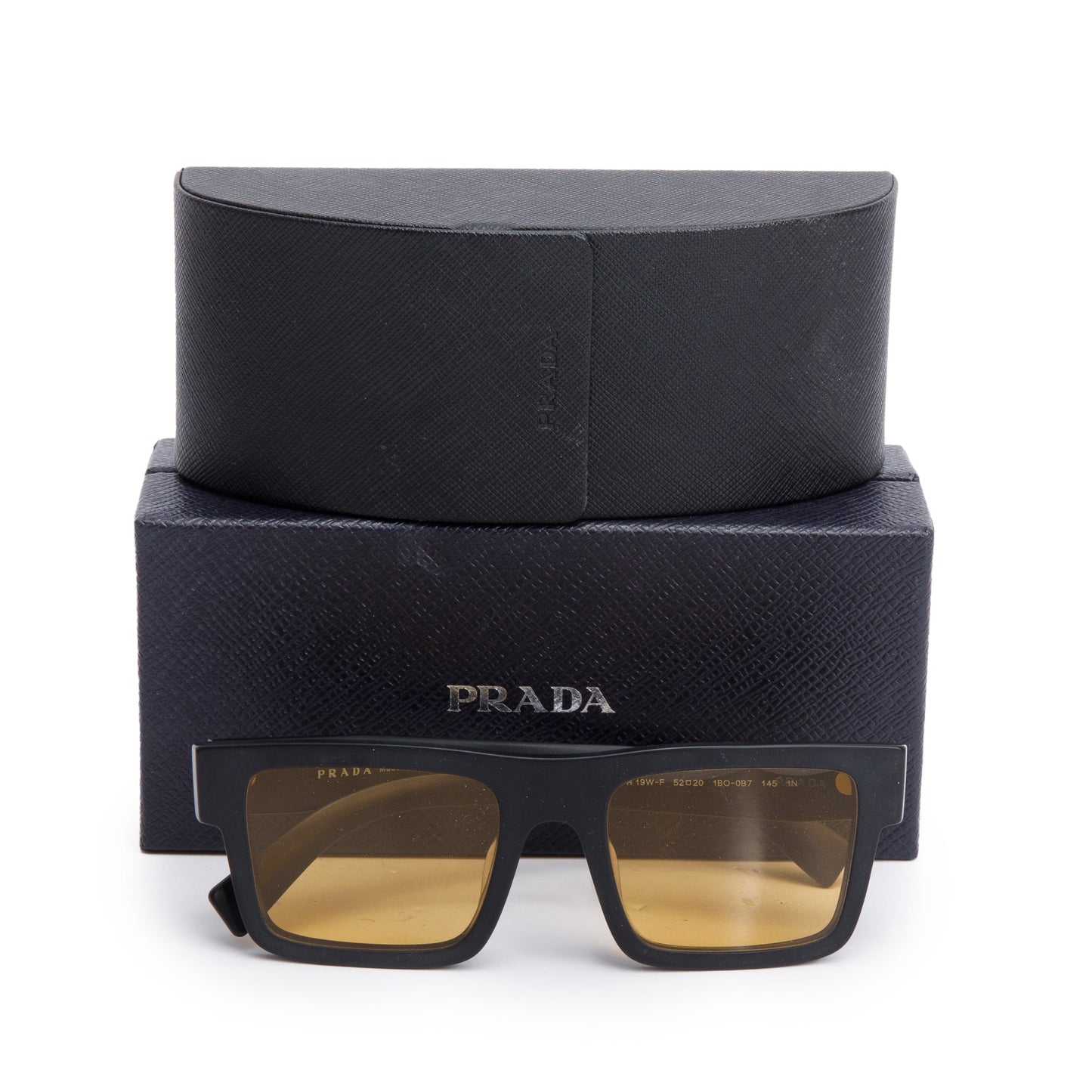 Prada SPR 19W Black Acetate Symbole Sunglasses