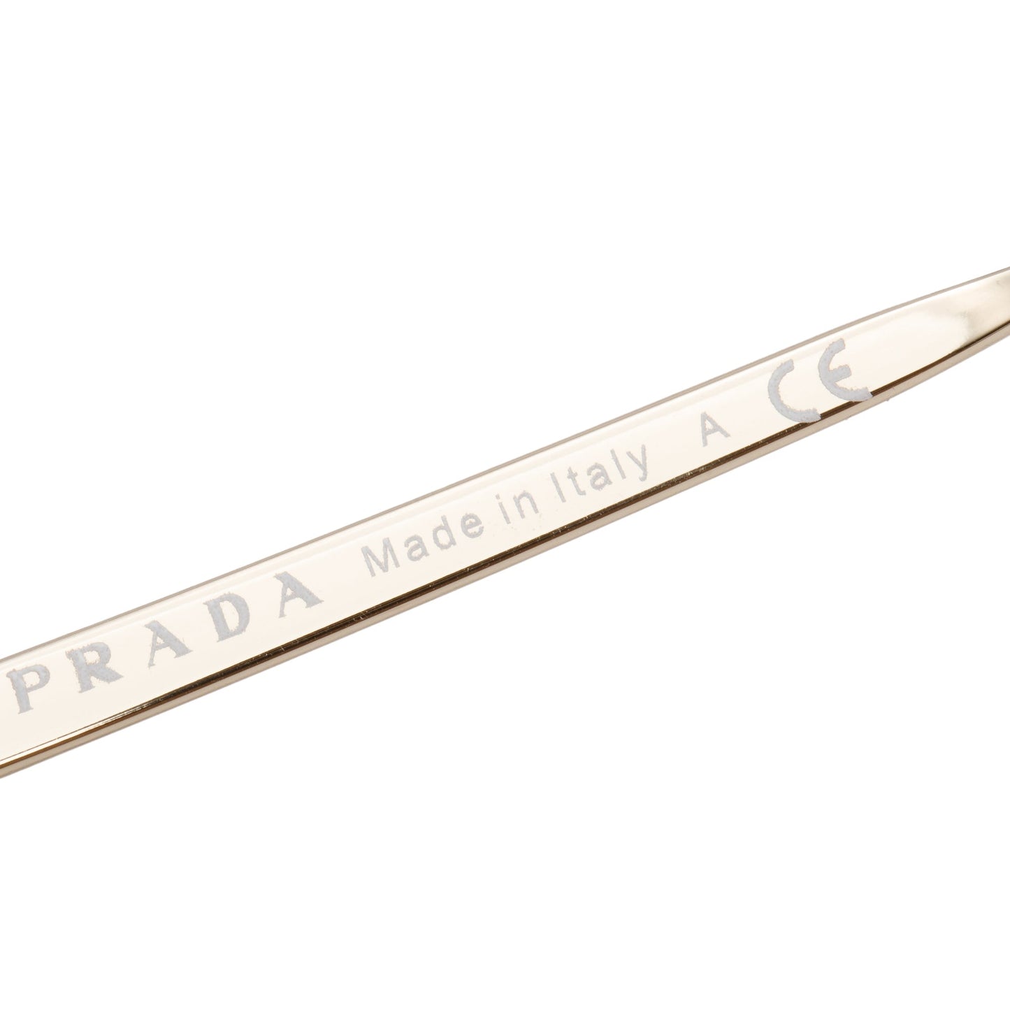Prada SPR 54S Gold Tone Metal Pink Acetate Round Sunglasses