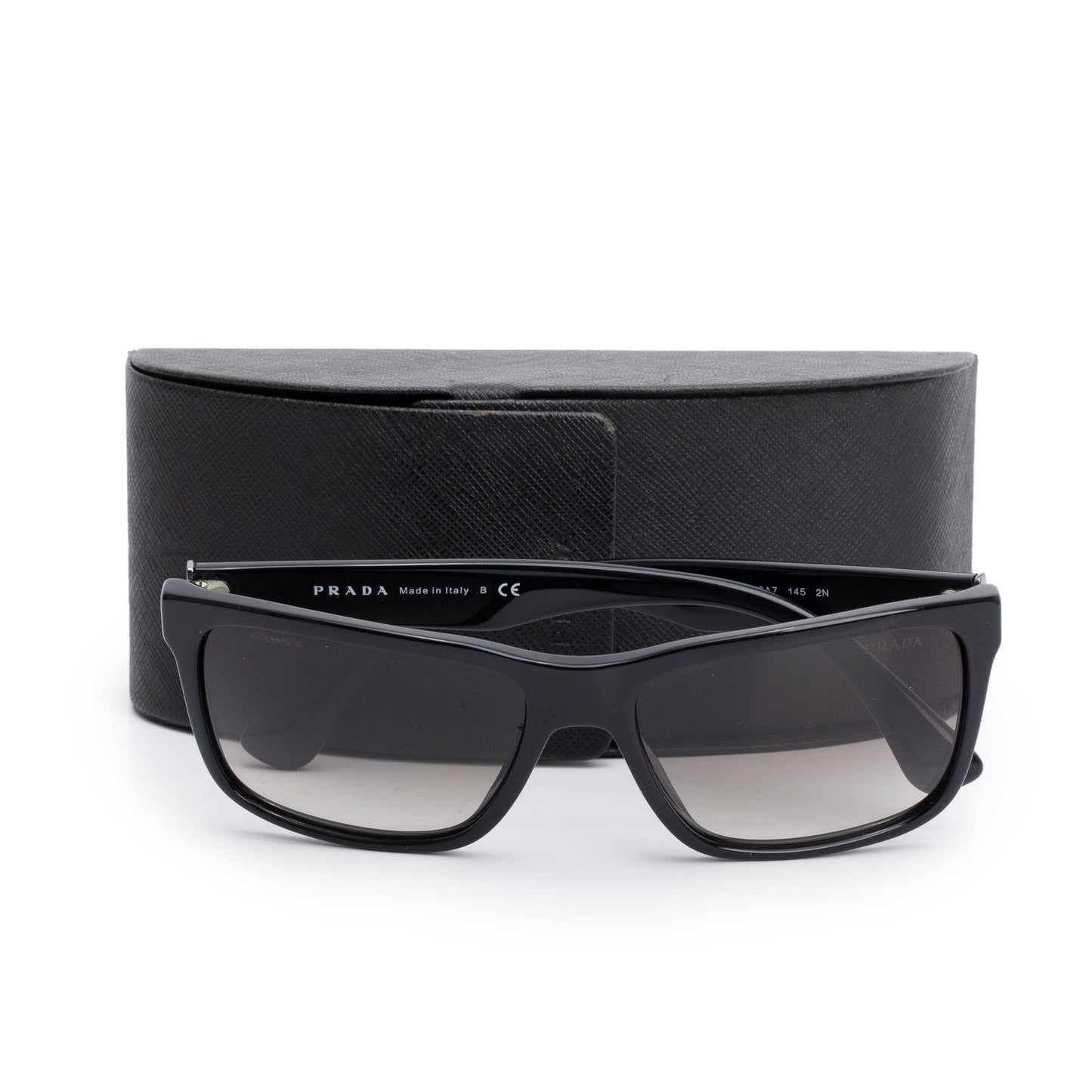 Prada SPR19S Black Acetate Square Sunglasses