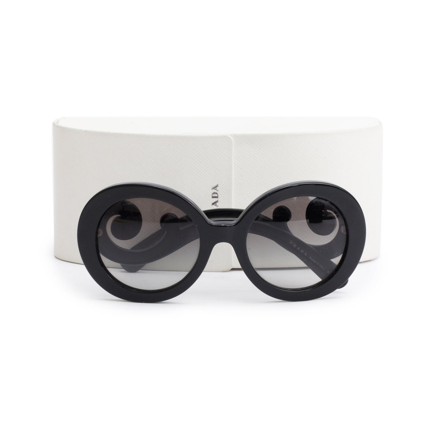 Prada SPR27N Black Acetate Classic Spiral Sunglasses