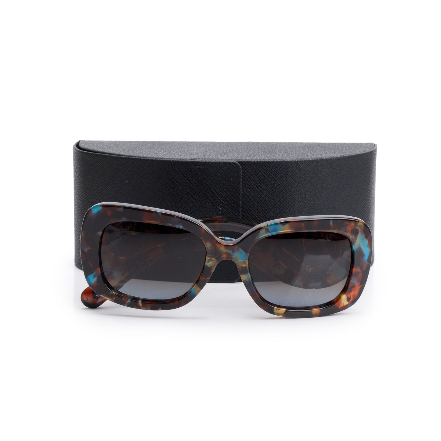 Prada SPR27O Brown Camouflage Acetate Classic Spiral Sunglasses