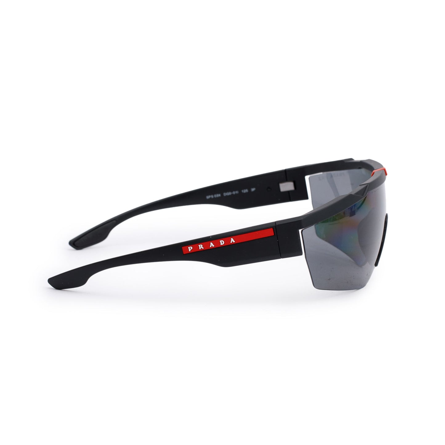 Prada SPS036 Black Linea Rossa Sport Shield Sunglasses