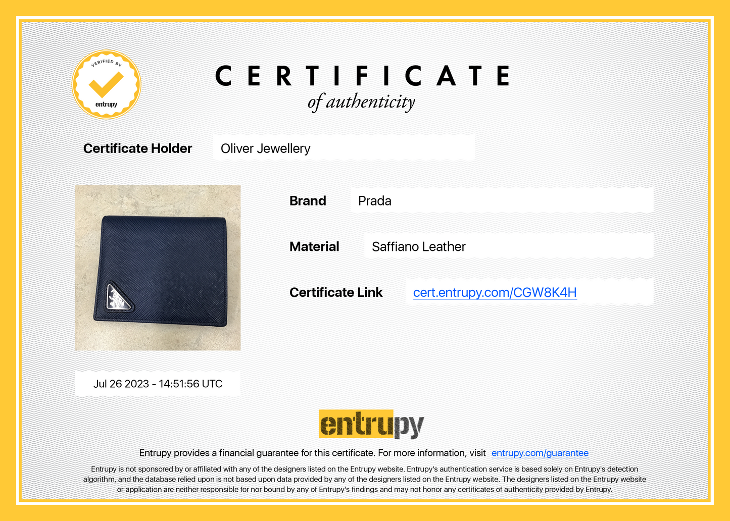 Prada Saffiano Leather Bifold Wallet