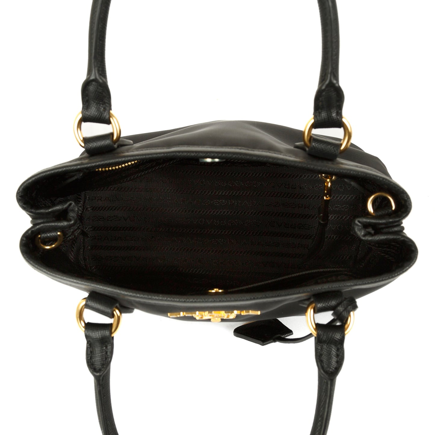 Prada Saffiano Leather-Trimmed Tessuto Nylon Satchel