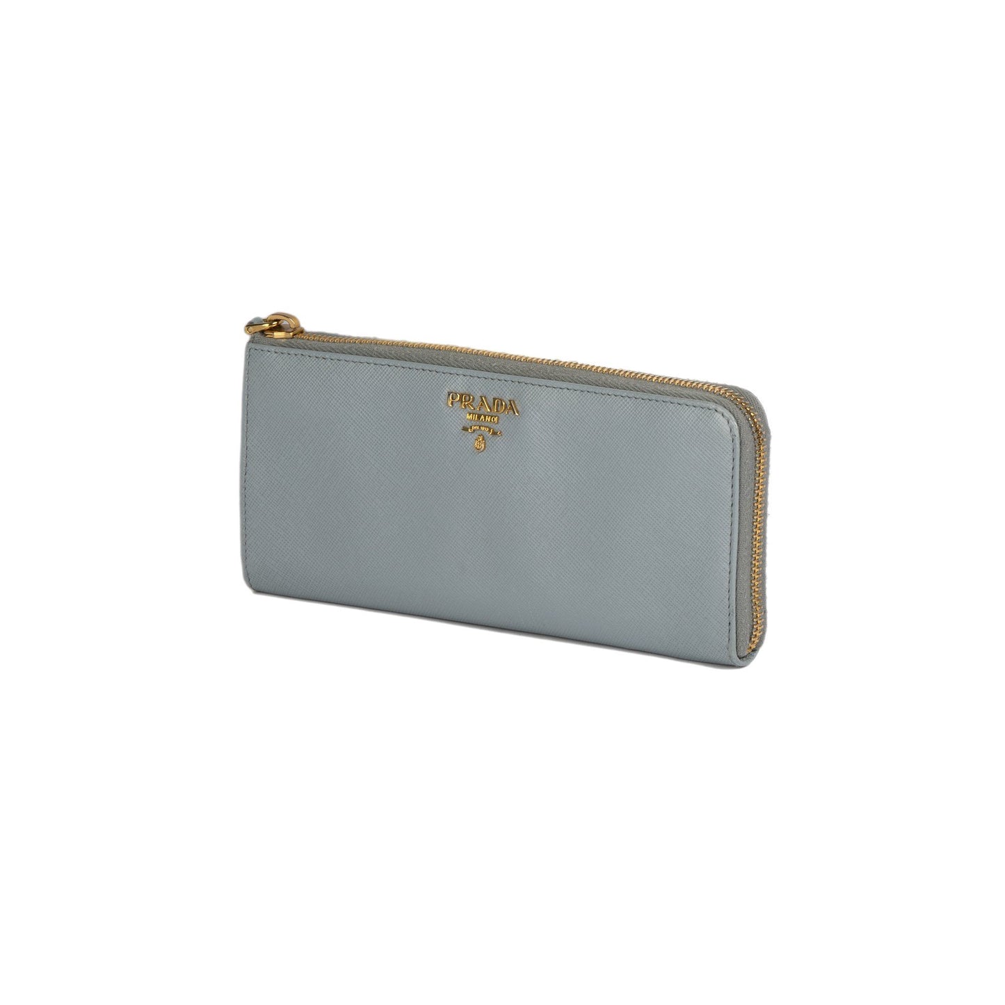 Prada Saffiano Lux Half Zip Wallet