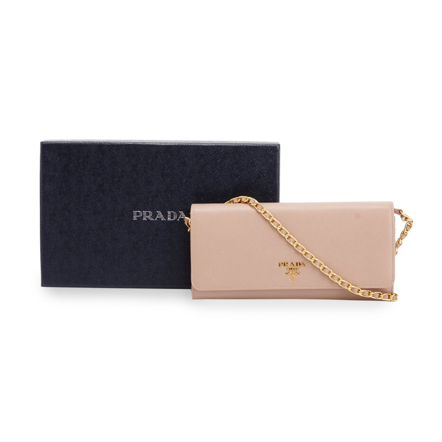 Prada Saffiano Metal Wallet on Chain