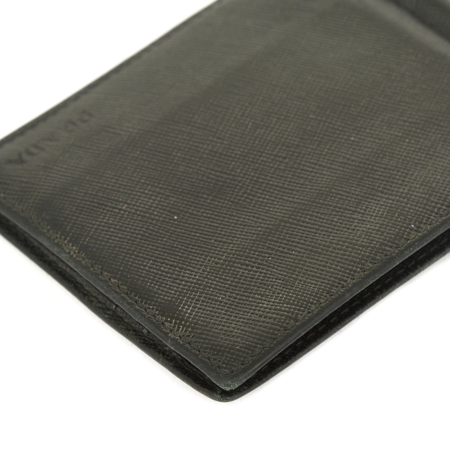 Prada Saffiano Money Clip Bifold Wallet