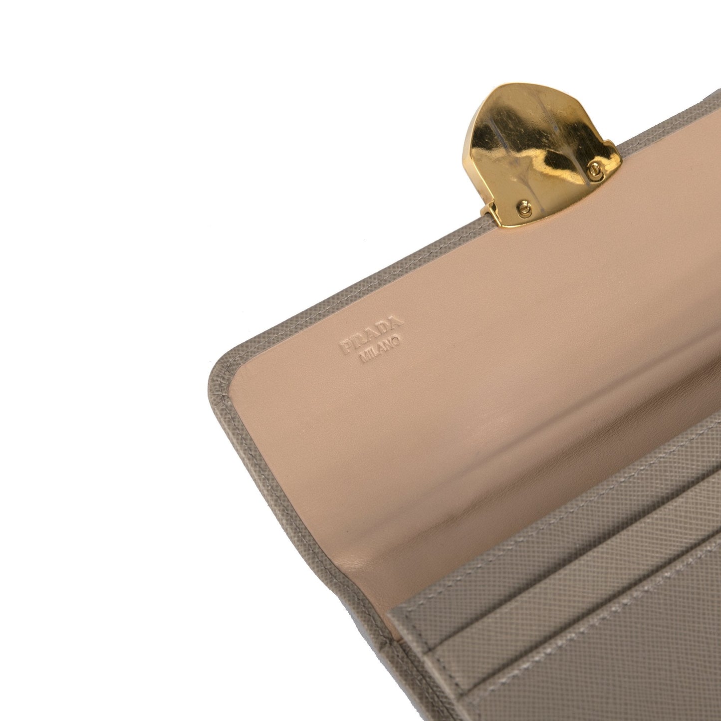 Prada Saffiano Push Lock Wallet