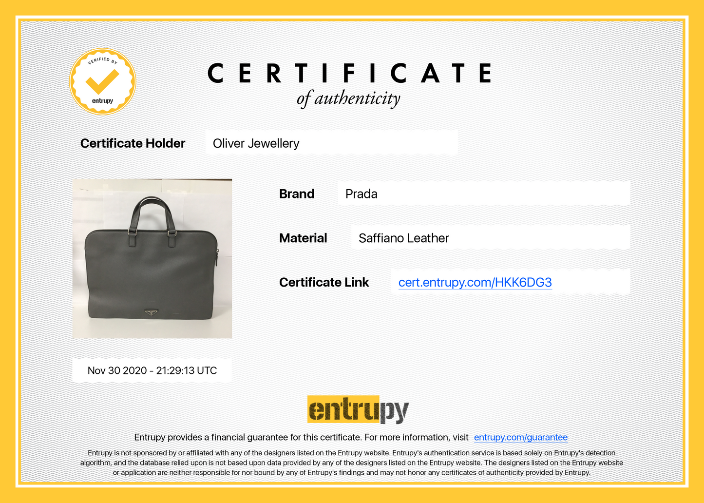 Prada Saffiano Travel Briefcase