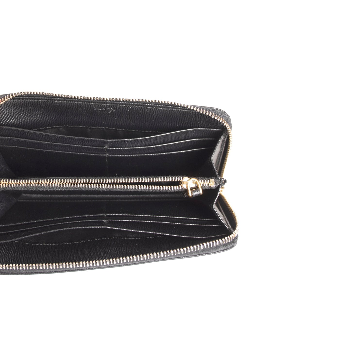 Prada Saffiano Zip Around Wallet