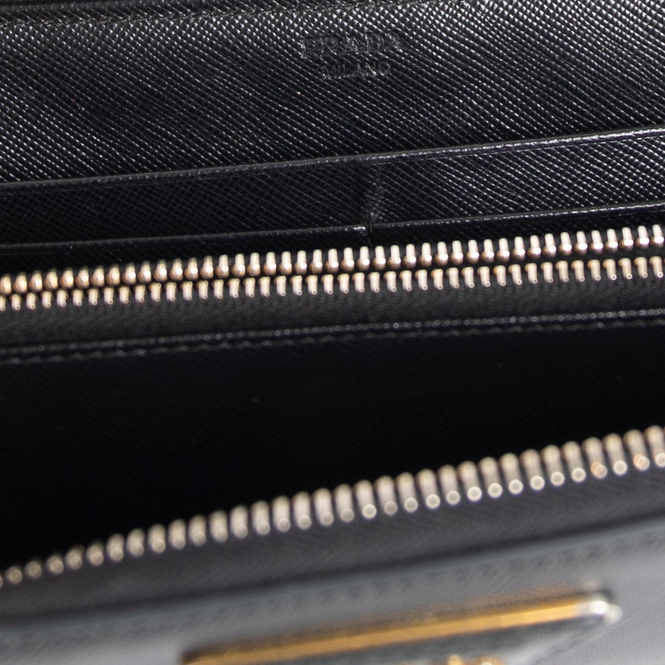 Prada Saffiano Zip Around Wallet