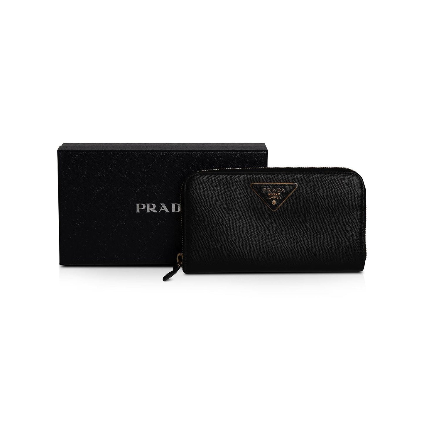 Prada Saffiano Zip Around Wallet