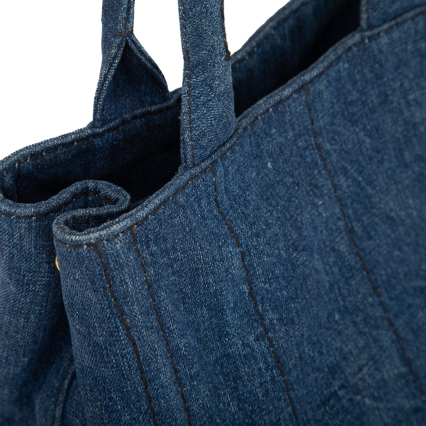 Prada Small Denim Canapa Logo Tote