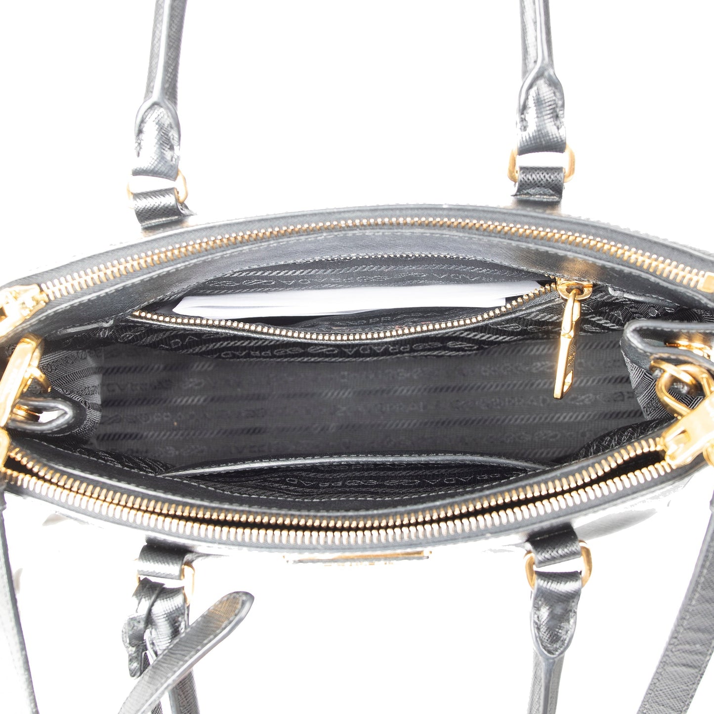 Prada Small Saffiano Lux Galleria Double Zip Tote