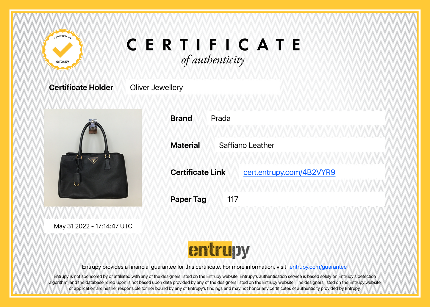 Prada Small Saffiano Lux Tote
