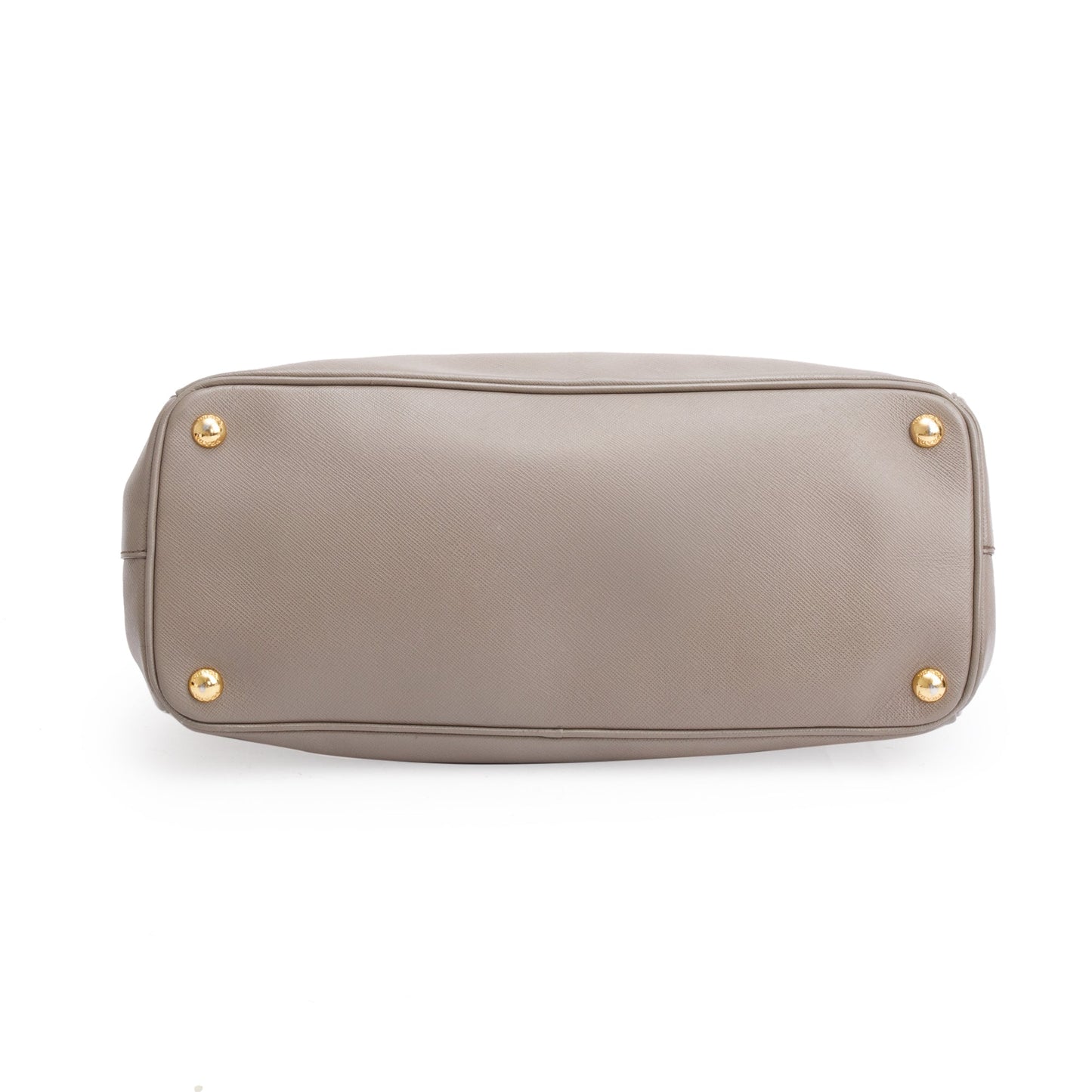 Prada Taupe Saffiano Lux Medium Double Zip Galleria Tote