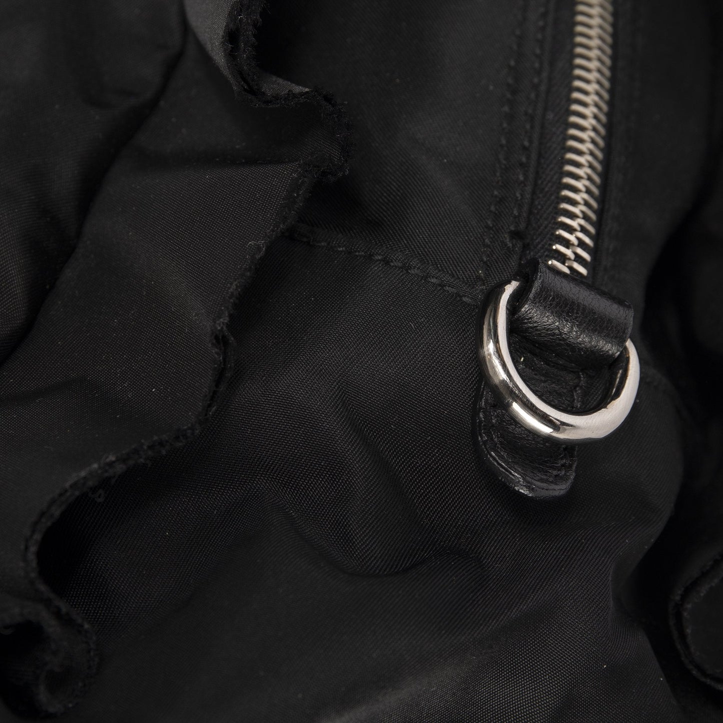 Prada Tessuto Nylon Ruffle Handle Bag